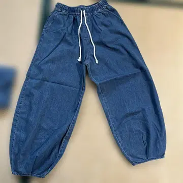 sm2 데님 밑단 턱 배럴 팬츠 M 중고