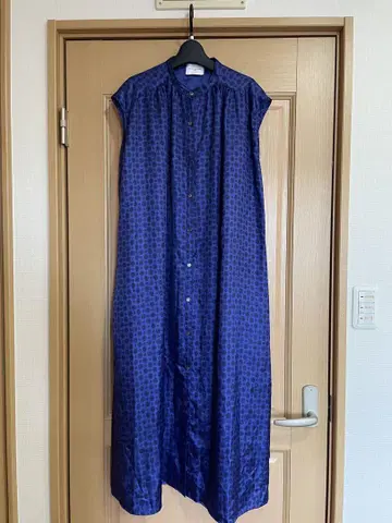 UNITED ARROWS 블루 패턴 원피스 38