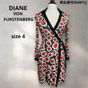 DIANE VON FURSTENBERG 꽃무늬 실크 랩 원피스 사이즈 4