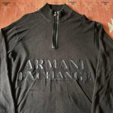 ARMANI EXCHANGE 하프 지퍼 니트 블랙