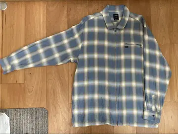 RVCA 긴팔 셔츠 M 파랑과 화이트 체크