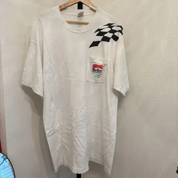 Marlboro 체크 무늬 깃발 티셔츠 XL