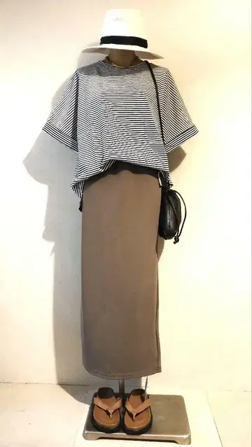 C6218 조젯 여름 스커트 코디