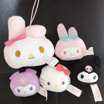 산리오 캐릭터 5종 미니 페이스 봉제 인형 세트