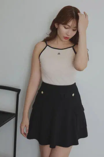 플레어 카고 미니 스커트