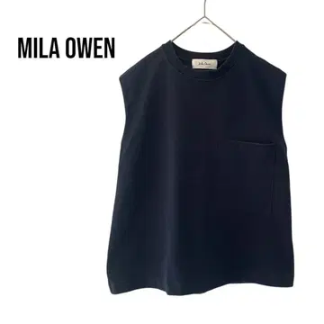 MilaOwen 미라 오웬 슬리브리스 탑 심플 가슴 포켓 예쁜