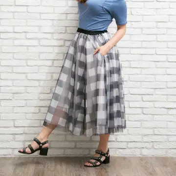 CINEMATIQ 튤 깅엄 스커트 pinup closet