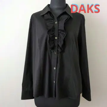 DAKSLONDON 프릴이 달린 블랙 긴팔 셔츠 일본제