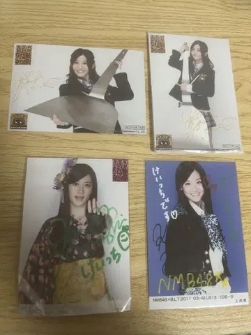 NMB48 우에니시 메구미 사인 포함 브로마이드 기타 4장 세트