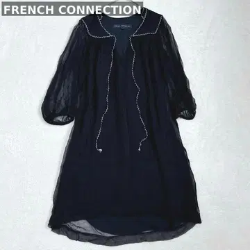 v17 FRENCH CONNECTION 이소재 절개 원피스 부드러운 소매
