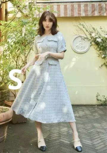 클래식 트위드 벨트 드레스