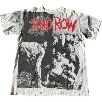 스키드 로우 SKIDROW 90s 밴딩 티셔츠 XL 상당 싱글 스티치