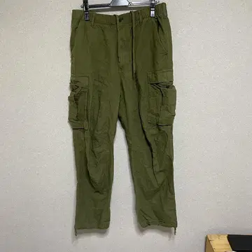 갭 GAP 카고 팬츠 밀리터리 린넨 면 팬츠 카키 그린 L