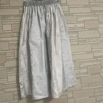 화이트 오시마 명주 패치워크 리메이크 개더 스커트