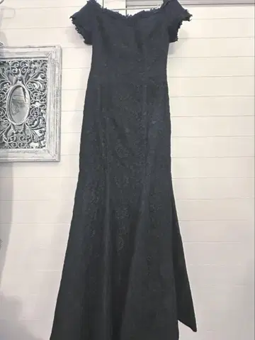 Dress Black 드레스 블랙 레이스 오프숄더 머메이드 드레스