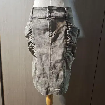 새상품급 에포카 빈티지풍 데님 타이트 스커트 카키
