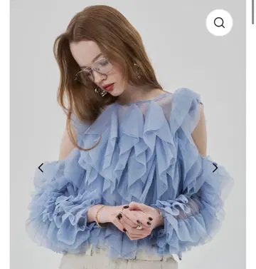 토 가든리아 튤 프릴 톱스 블루