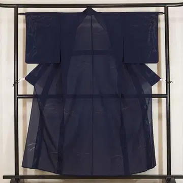 여름 기모노 명주 네이비 순수 실크 이로무지 여름 옷 150cm a209