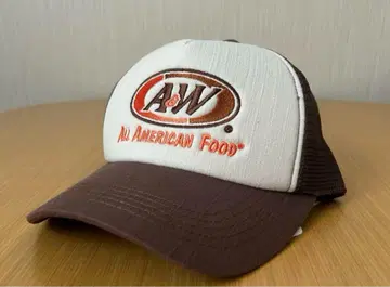 미사용 새상품 A&W 메쉬 로고 캡 브라운 브라운