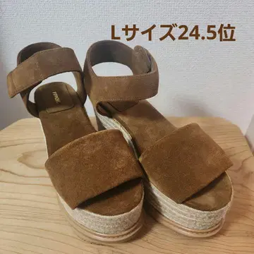 PIPPICHIC 스웨이드 브라운 웨지 샌들 L 사이즈