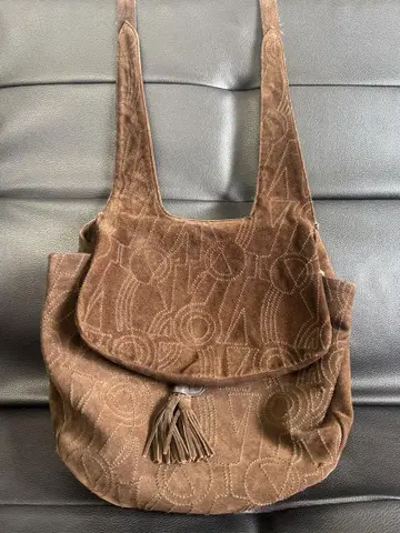 FERRAGAMO/페라가모 스웨이드 숄더백 브라운