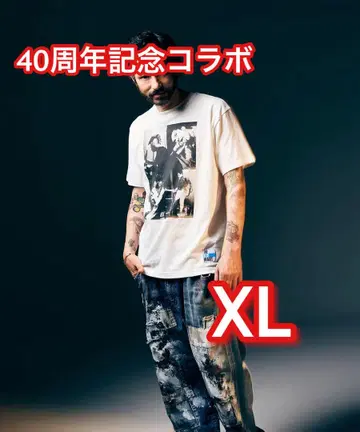 glamb 블루 하츠 기념 콜라보 티셔츠 XL 화이트