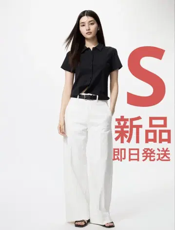 유니클로 와이드 트라우저 청바지 화이트 S
