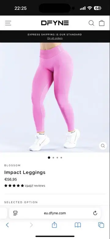 DFYNE Impact Leggings BLOSSOM 사이즈 S