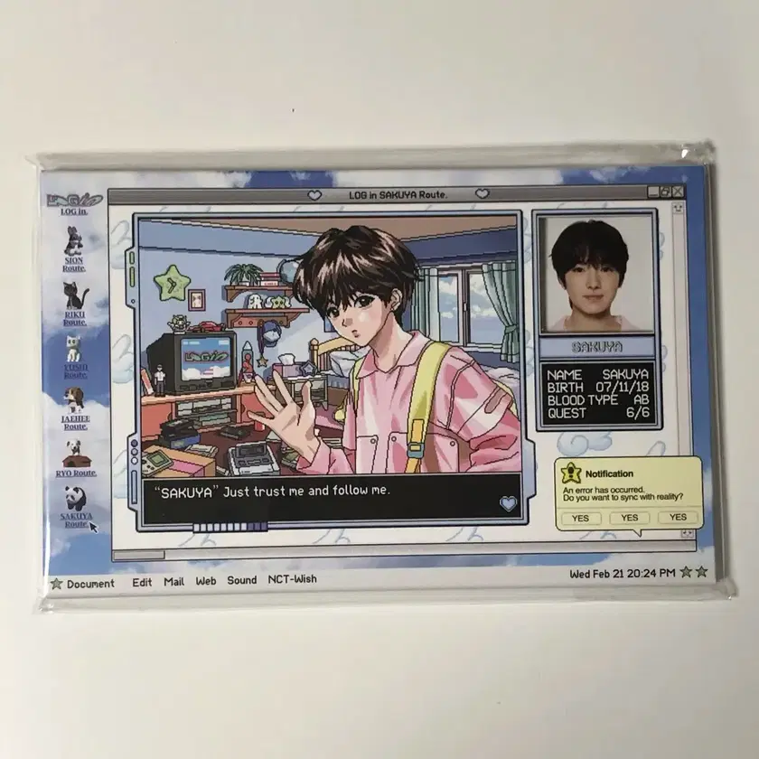 NCT | 엔시티 Sealed NCT Wish Asia Tour Login Photo Set Sakuya Poca