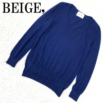 BEIGE, 베이지 니트 캐시미어 100% 네이비 블루 4 B9368