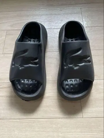 라코스테 블랙 슬라이드 샌들