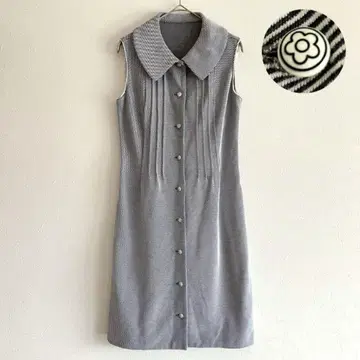 새상품급 MARY QUANT 꽃 버튼 스트라이프 셔츠 원피스 M
