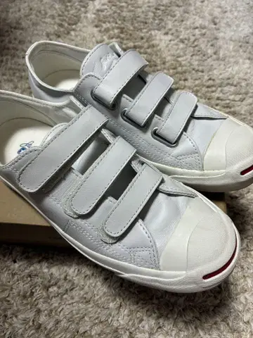 새상품급 컨버스 잭 파셀 벨크로 24.5cm 화이트 가죽