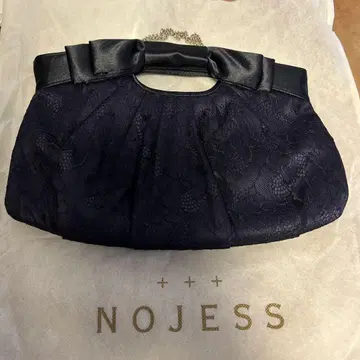 컨디션 최상 NOJESS 다크 네이비 레이스 파티 백 리본 포함