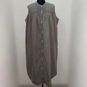 루피리안 인디고 슬리브리스 네이비 밴드 카라 롱 원피스 새상품