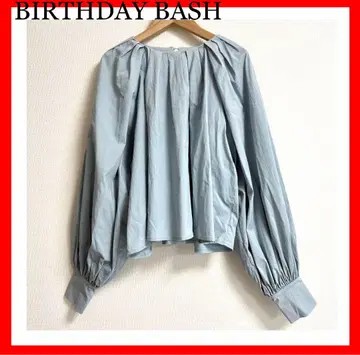 BIRTHDAY BASH 라이트 블루 긴팔 블라우스