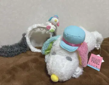 usj 스누피 봉제 인형 머리띠 레인보우