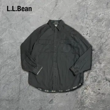 90s 엘엘빈 캐주얼 셔츠 긴팔 그레이 워크 셔츠 빈티지 구제 의류 L