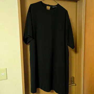 mizuiro ind 블랙 반팔 롱 원피스