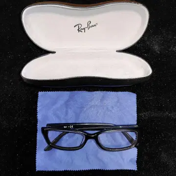 Ray-Ban 블랙 스퀘어형 안경 케이스 포함 패션 안경