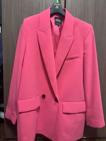 자라 핑크 더블 브레스트 자켓 L