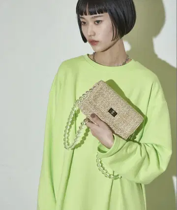 자용 the yon 비즈 스트랩 박스 페이퍼 백 숄더