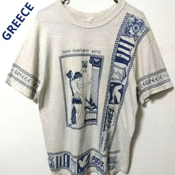 GREECE 고대 그리스 올림픽 빈티지 티셔츠 밝은 베이지