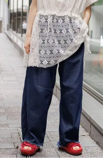 니코앤드 셀프 컷 배럴 팬츠