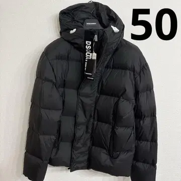 50 DSQUARED2 로고 다운 자켓 블랙