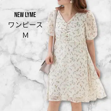 NEW lyme 꽃무늬 셔링 원피스 시어 소재 M