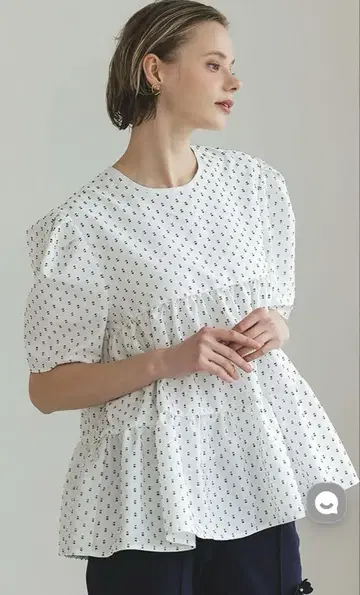 donoban 도노반 도트 티어드 블라우스