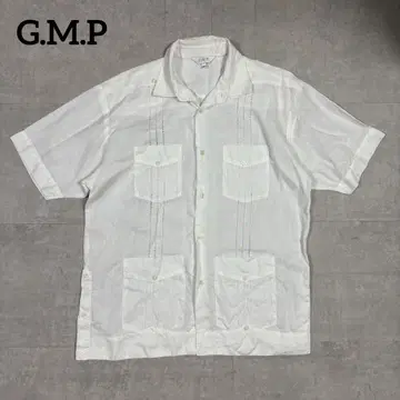 G.M.P 쿠바 셔츠 멕시코 반팔 라인 셔츠 화이트 M