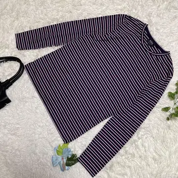 컨디션 최상 A.P.C 아페쎄 긴팔 티셔츠 보더 네이비 남성용 S 사이즈