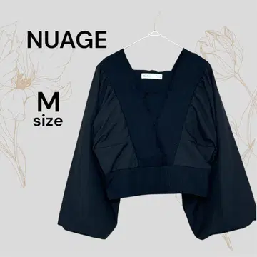 NUAGE 블랙 벌룬 슬리브 셔츠 블라우스 볼륨 슬리브